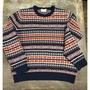 Old Navy So Soft Sweater Mens Lg Fair Isle Preppy Christmas Casual Multicolor